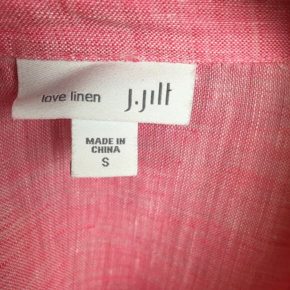 J Jill Love Linen Pink Button Down Small - Picture 6 of 6